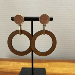 NWOT Womens Dangle Hoop post Earrings‎ druzy design